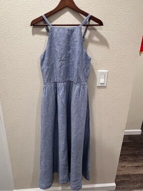 Land’s End Light Blue Chambray Maxi Dress Women's Size XS Coastal Beach Summer